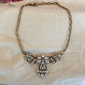 J.crew gold and white statement necklace